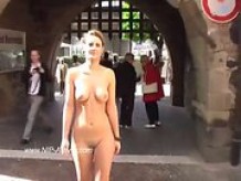 Sexy girls getting naked in public