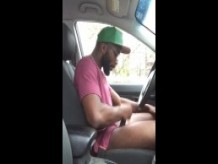 Car jerking in public and cumshot!