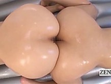 Subtitled curvy Japanese lesbians butt rubbing soapland