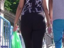 spanish candid phat booty in transparent tights