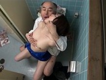 A Horny Japanese Hostess fucked in a Public Toilet