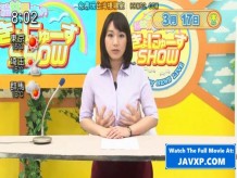Presentador de noticias asiático follado en vivo tv, jap
