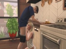Sexo en la cocina con la chica de mi hermano - (Mi escena de sexo del profesor de arte E4)
