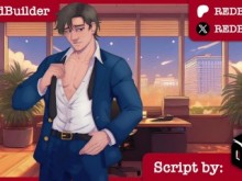El compañero de trabajo disfruta de un juego de escritorio arriesgado contigo (sexo público/creampie)