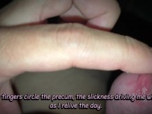 Precum Play and Cumshot in Lace Open Basts después de un largo día de trabajo - ASMR - Fantasy Story