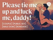 ASMR Audio Porn: Daddy Dom toma el control con la esclavitud de la cuerda en la arriesgada conexión BDSM al aire libre - para mujeres