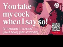 ASMR Audio Porn: Fotógrafo dominante se folla a su modelo en el trabajo - Burlas y sexo en público - Audio erótico