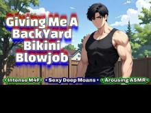 [M4F] Dándome una mamada en bikini en el patio trasero [Gimidos eróticos] [Voz suave y profunda] [Orgasmo real]
