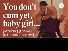 ASMR Audio Porn: Papá Dom masculino supera a su compañero de trabajo en la oficina - Control del orgasmo y sexo público secreto - Historia de audio erótica para mujeres