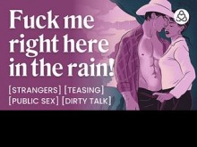 ASMR Audio Porn: Cogida arriesgada durante una tormenta con un vaquero extraño - Sexo en público, burlas y charlas sucias - Historia erótica en audio para mujeres