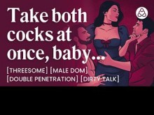 ASMR Audio Porn: Trío MFM dominante, doble penetración con dos pollas - Sub femenina y conversación sucia - Historia de audio erótica para mujeres