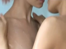 DaneJones Caliente lesbiana sexo en la ducha