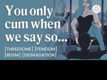 ASMR Audio Porn: Trío FFM con dominatriz británica - BDSM, dominación femenina y degradación - Historia de audio erótica para mujeres
