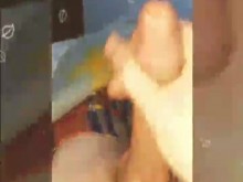 Macho masturbándose para mi loca esposa, a ella le encanta que me toque