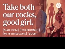 ASMR Audio Porn: Dos vaqueros dominantes te follan a la vez – Trío FFM, nalgadas y BDSM – Historia de audio erótica para mujeres